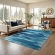 preview thumbnail 1 of 11, Vista Home Sunderland Abstract Sky Washable Blue/ Ivory Area Rug