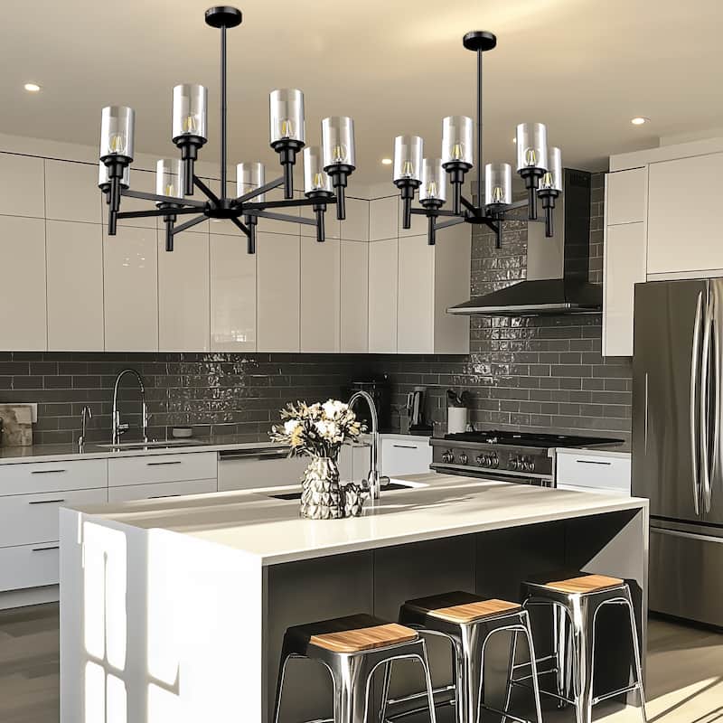Farmhouse Ferris Wheel Glass Chandelier