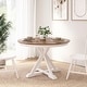 preview thumbnail 8 of 12, Bush Furniture West End 45W Round Trestle Dining Table Burnished Medium Brown/White Paint