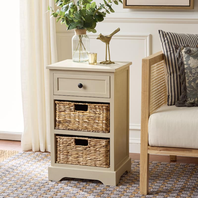 SAFAVIEH Alverta Red Storage Side Table - 15.9" x 13" x 27.6" - 16"W x 13"D x 26"H