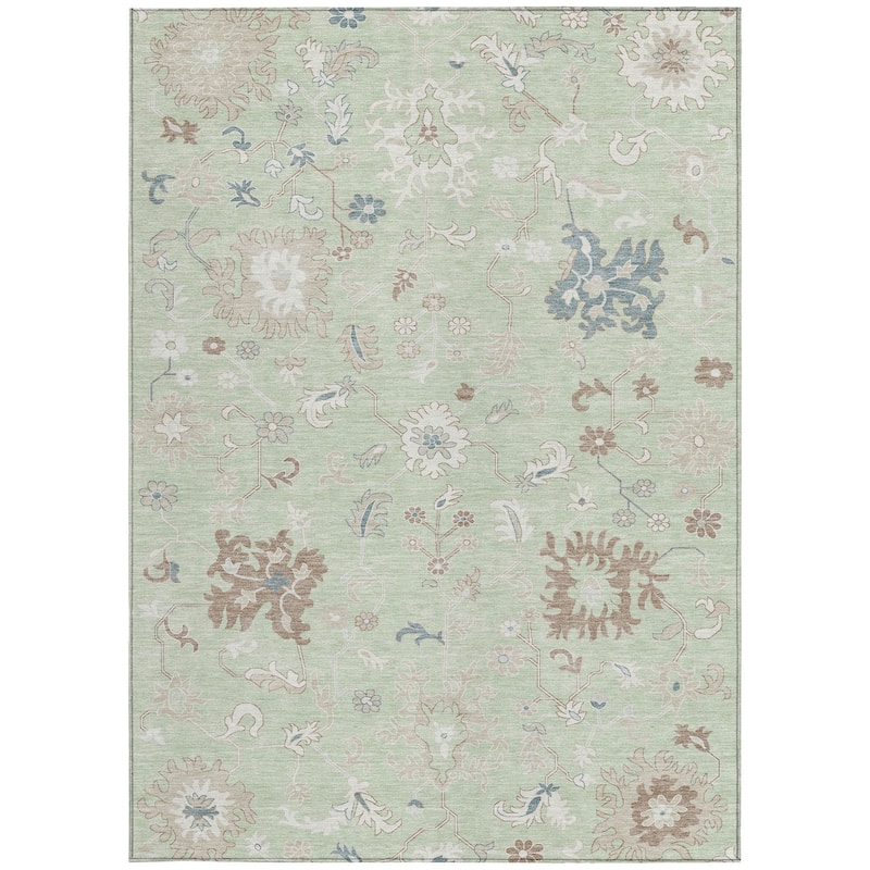 HomeRoots Floral Transitional Rectangle Outdoor Rug