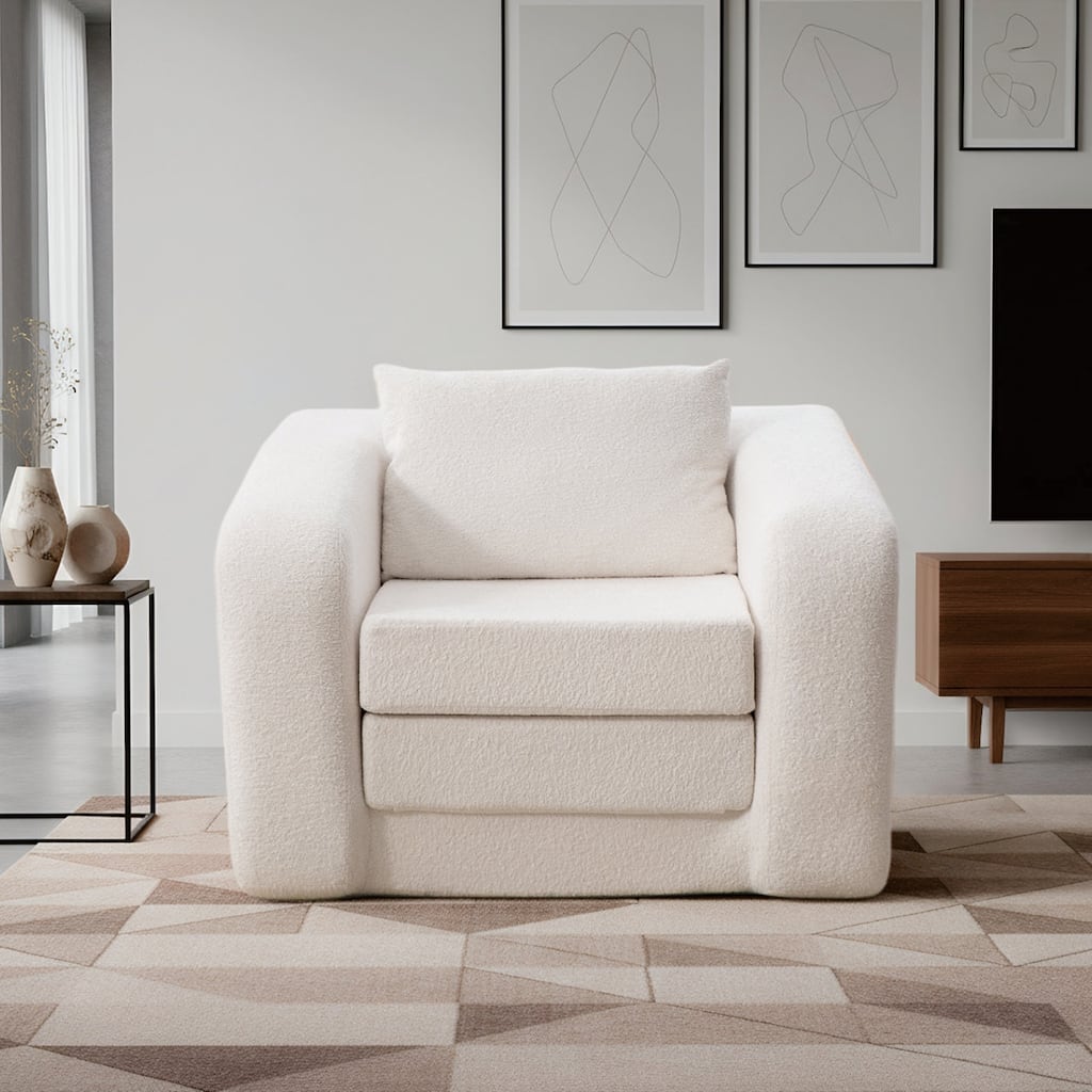 40"W Single Foldable Sofa Bed Equipped with Armrest and Backrest