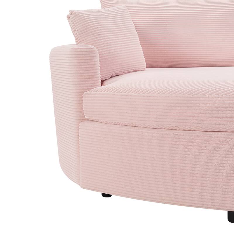 102.3" Oversized Double Chaise Lounge Sofa, Corduroy Upholstered Sleeper Sofa Bed 2 Seat Sofa Loveseat with USB Ports