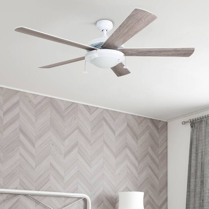 52" Prominence Home Bolivar Farmhouse Ceiling Fan with Light and Pull Chains - 52-inch