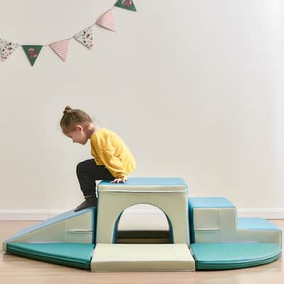 9 in 1 Foam Soft Climb and Crawl Foam Playset for Preschools, Toddlers