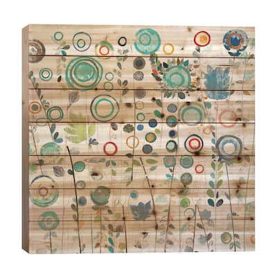 Ocean Garden I Square Print On Wood by Candra Boggs - Multi-Color