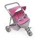 preview thumbnail 2 of 7, Badger Basket Trek 3 Wheel Folding Twin Doll Jogging Stroller - Gray and Pink - N/A