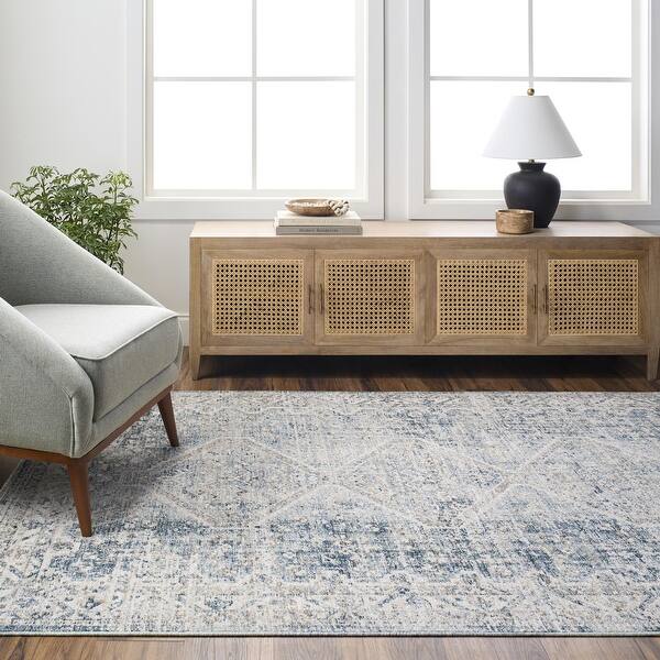 slide 2 of 6, Ingle Traditional Medallion Area Rug 2' 6" x 10' - Taupe/Dusty Sage/Teal/Cream/Gray