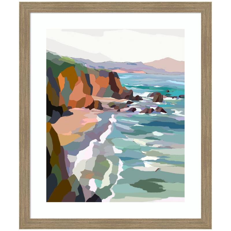 Kate and Laurel Framed Art Pho Beach by Nikita Jariwala - 22x26 - Brown