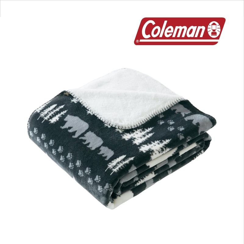 Coleman Reversible Micromink & Sherpa Throw Blanket - 60" x 80"