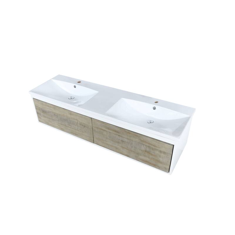 Lexora Scopi 60 inch Bath Vanity in Rustic Acacia with Countertop