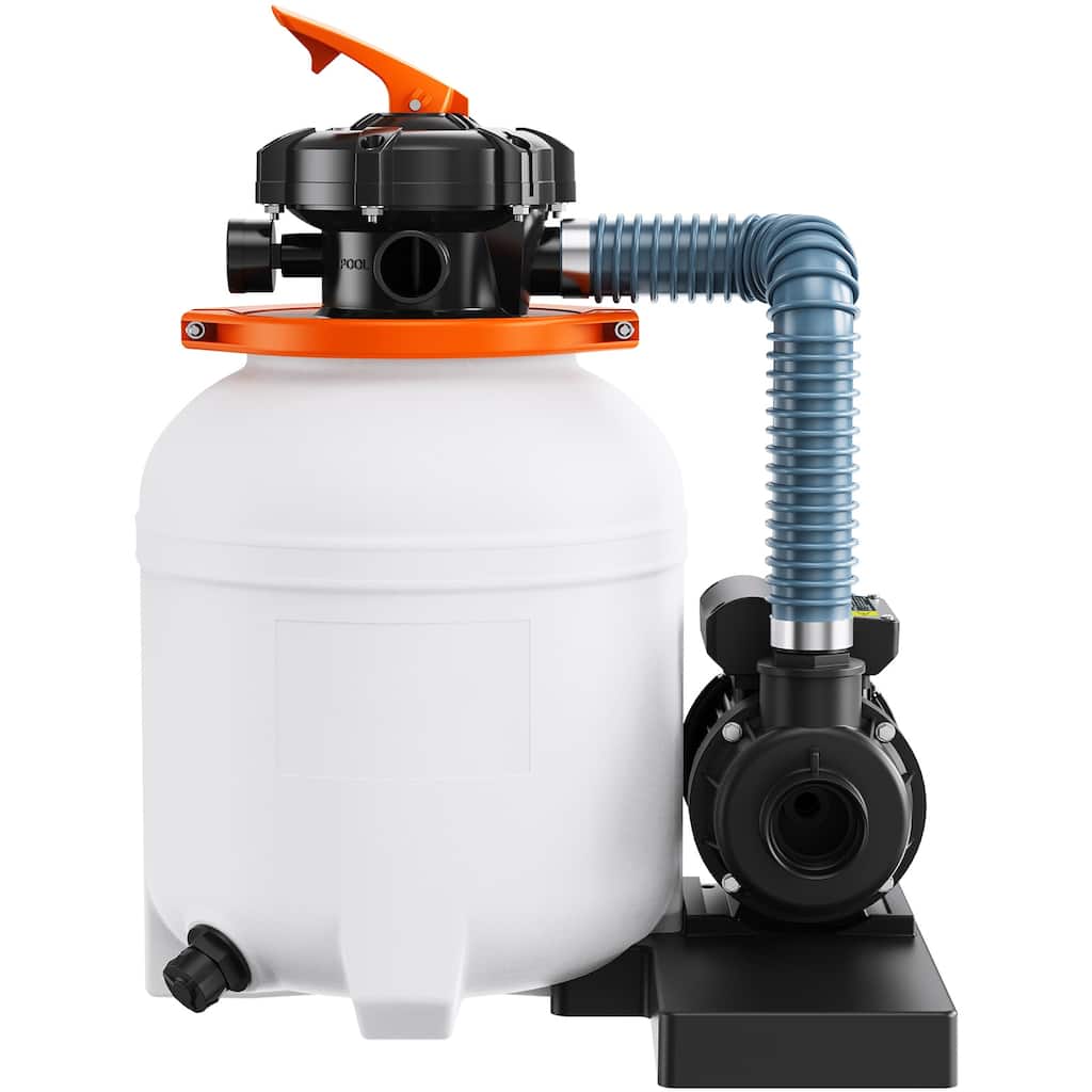 Sand Filter Pump for Above Ground Pools, Swimming Pool Pumps System & Filters Combo Set with 6-Way Multi-Port Valve