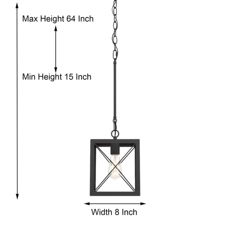 Acroma 1-light Farmhouse Rustic Rectangle Kitchen Island Pendant Light - 8 inches