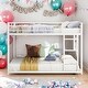 preview thumbnail 1 of 25, Modern Full Over Full Convenient Design Metal Bunk Bed,Low Bunk Bed With Ladder, White