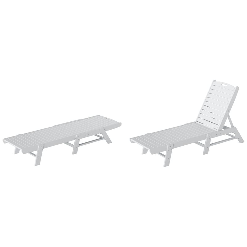 Laguna Hdpe All Weather Outdoor Patio Pool Reclining Armless Chaise Lounge (Set Of 2)