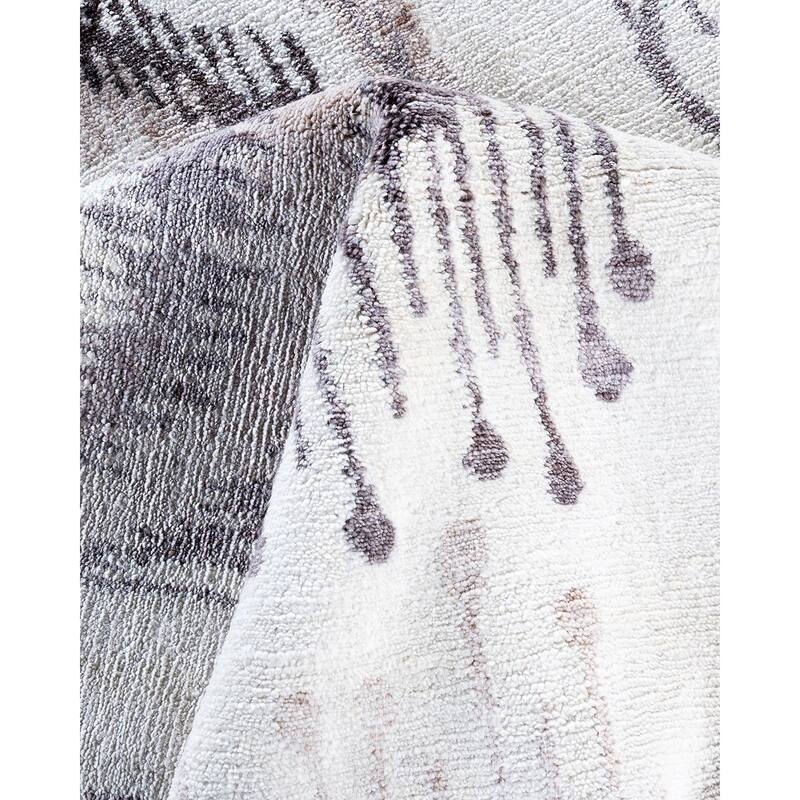 Modern One-of-a-Kind Hand-Knotted Area Rug, Gray - 9' 2" x 11' 9"