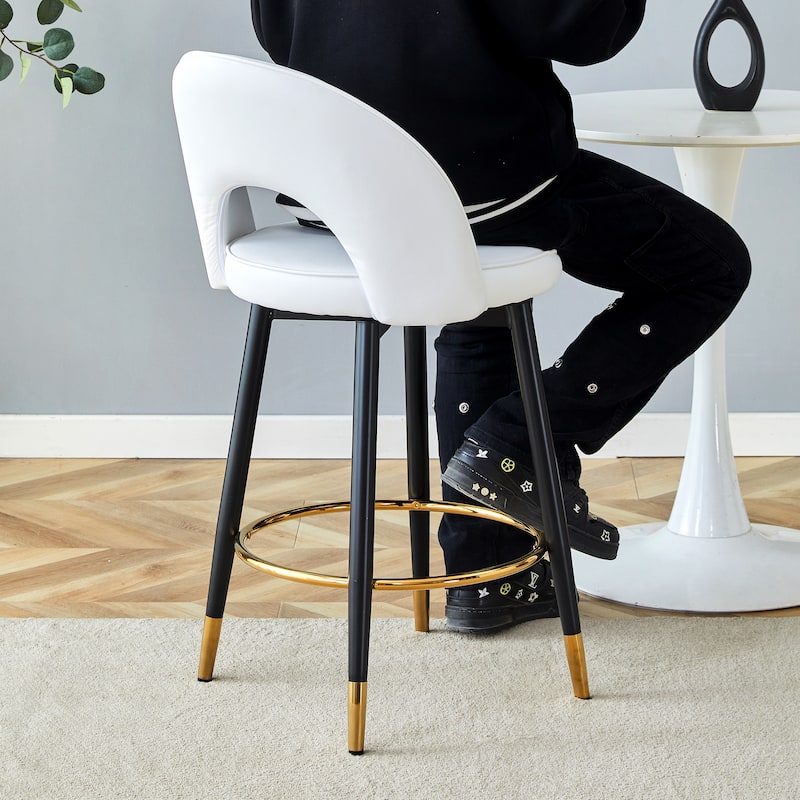 360°Rotatable Upholstered Bar Chair Side Chair Set Of 2