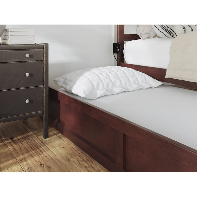 Warren Solid Wood Platform Bed with Footboard and Twin XL Trundle