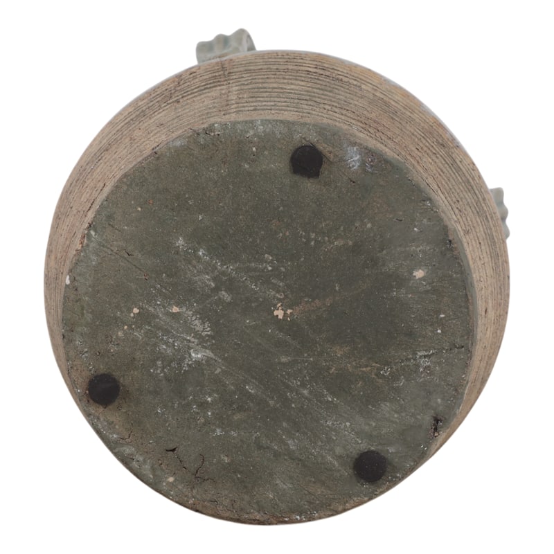 Terracotta Table Vase with Weathered Finish and Handles for Home Decor