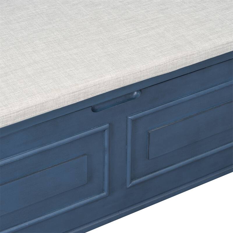 Solid wood Entryway Multifunctional Storage Bench with Safety Hinge