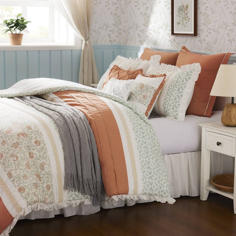 Madison Park Vanessa 9 Piece Cotton Percale Comforter Set