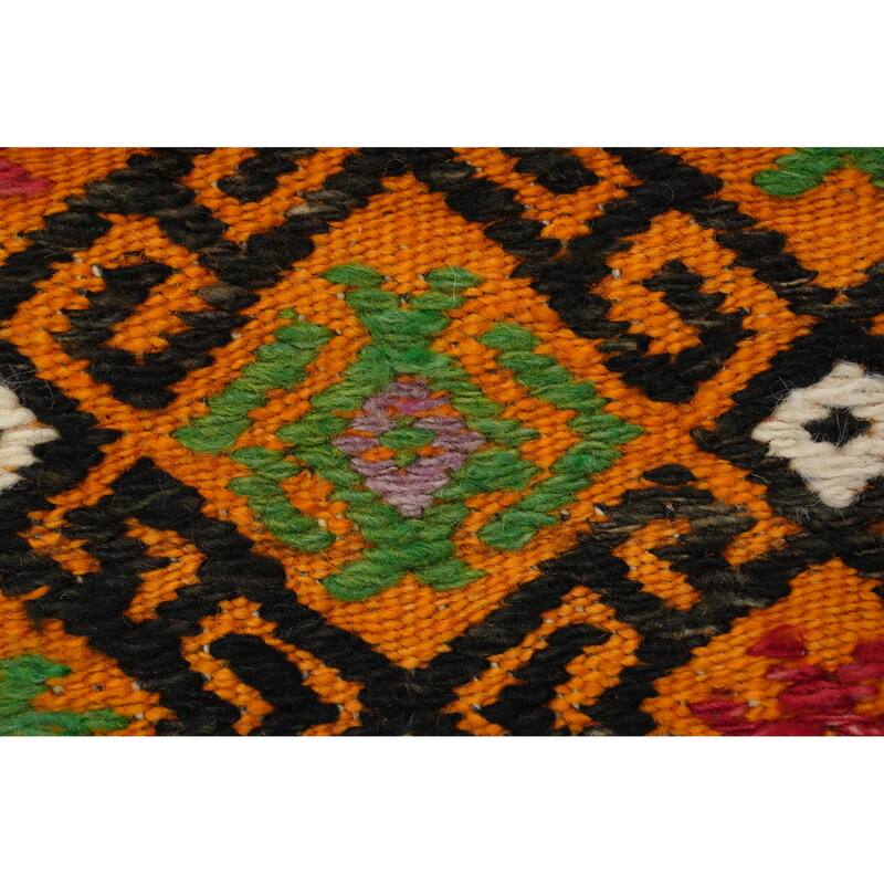 Hand Woven Oriental 100% Wool Carpet Southwestern Tribal Multi-Colored Kilim Area Rug - 7' 4'' X 4' 7''