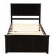 preview thumbnail 14 of 16, Platform Storage Bed, 2 Drawers with Wheels, Twin Size Frame, Gray