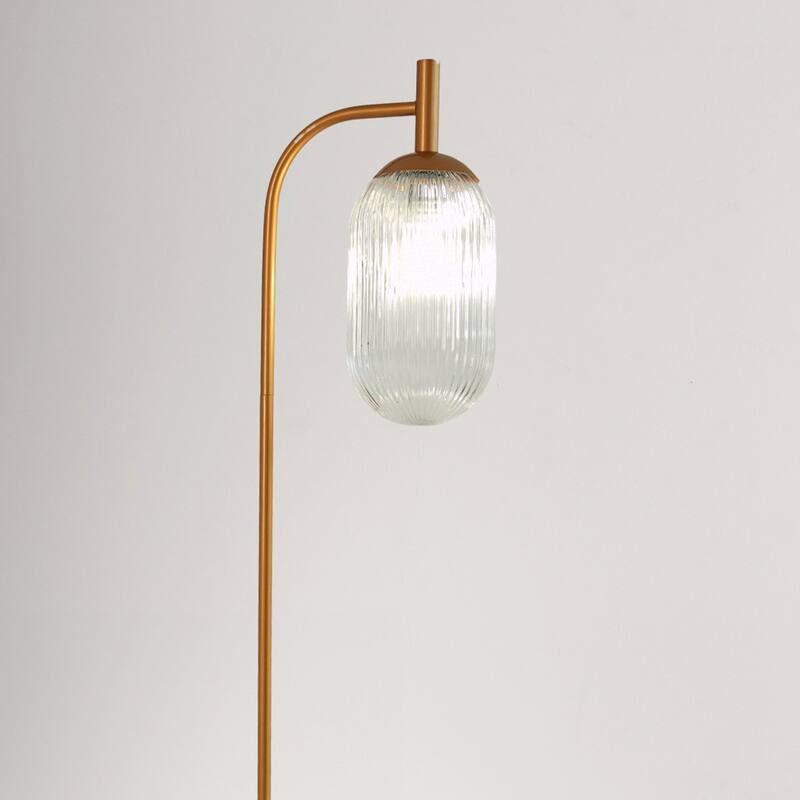 Classic Modern Floor Lamp, Upward Lighting Design for Living Room, Bedroom & Office Space Floor Lamp Bronze and Clear 110-120V