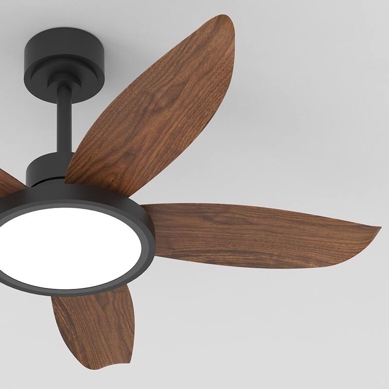 42-inch Eye-Protecting Light Source Walnut-Coloured Fan Blades High Airflow Plug-and-Play Fan Blades ABS Ceiling Fan Light