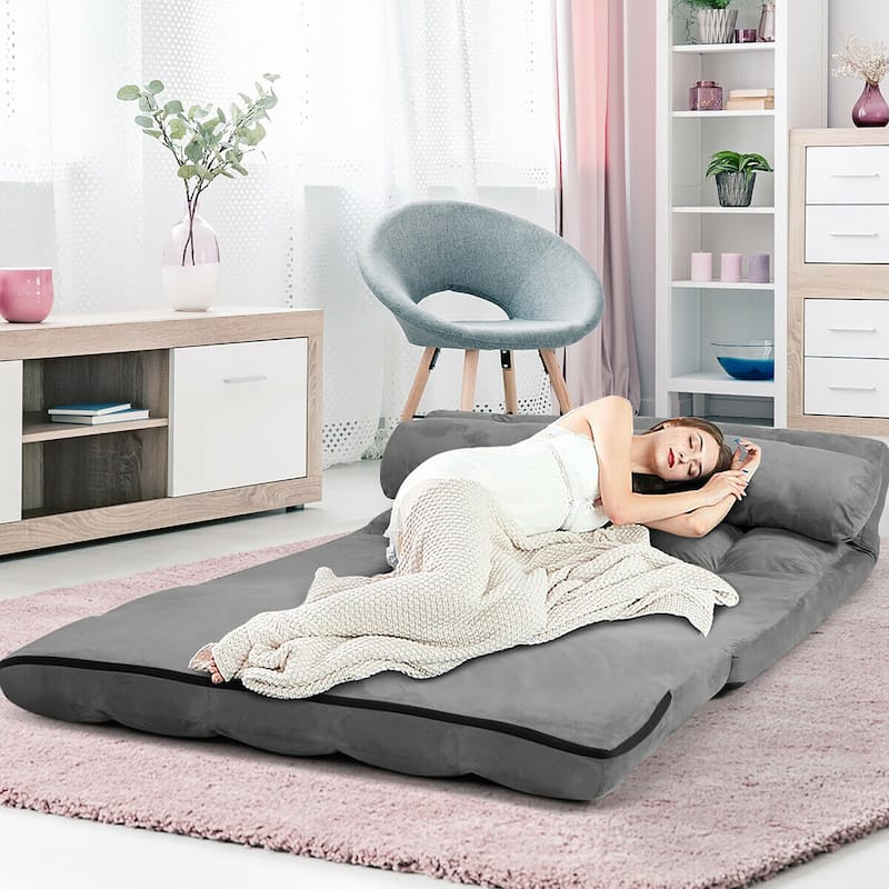Costway Foldable Floor Sofa Bed 6-Position Adjustable Lounge Couch