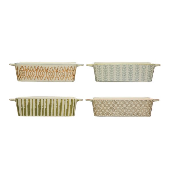 Hand-Stamped Stoneware Bake Pans