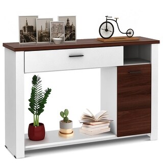 Console Table 48 Inch Sofa Side Table with Drawer and Cabinet, Entryway ...