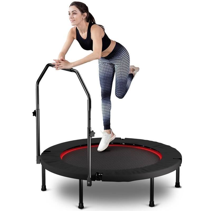 40inch Foldable Trampoline With Handle-Standard-Spring-Black