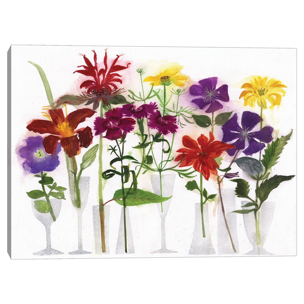 Rainy Day Flowers by Maret Hensick Canvas Art Print