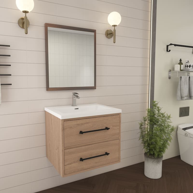 Victoria 24'' Wall-mounted Vanity with Reinforced Acrylic Sink - 23.5