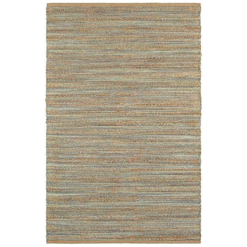 Sevita Organic Jute Geometric Area Rug, Tan and Teal