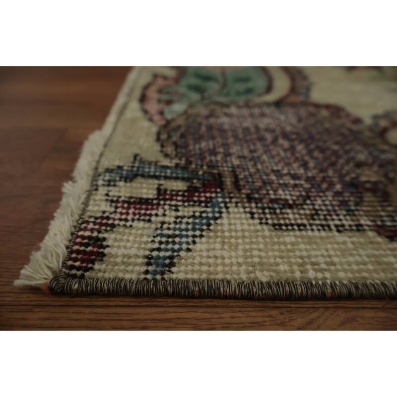 Hand Knotted Oriental 100% Wool Carpet Transitional Floral Beige & Ivories Anatolian Area Rug - 6' 10'' X 3' 9''