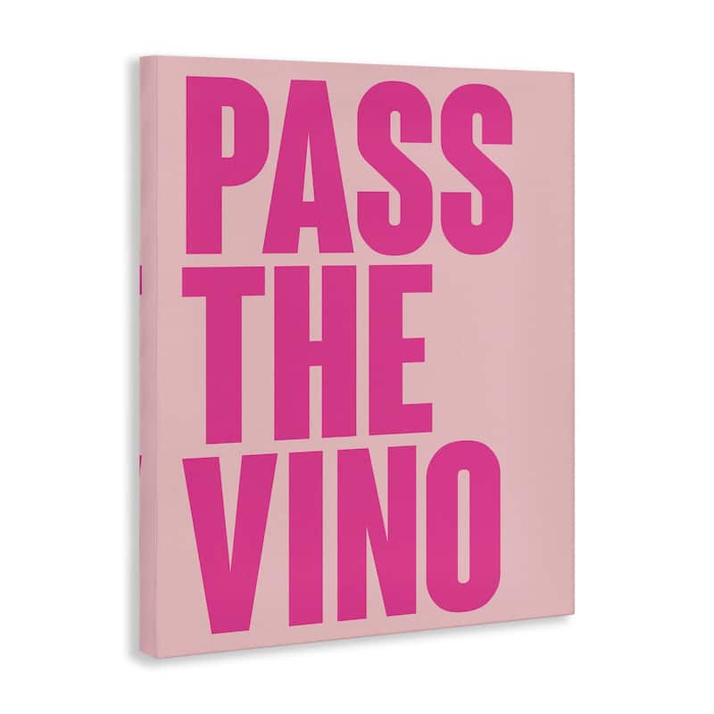 Stupell Pass The Vino Pastel Canvas Wall Art Design By House of Lulu