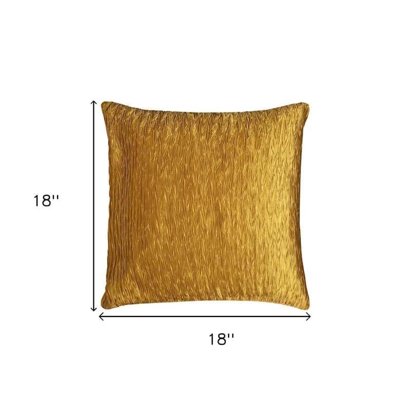 Gold Crinkle Down Filled Throw Pillow