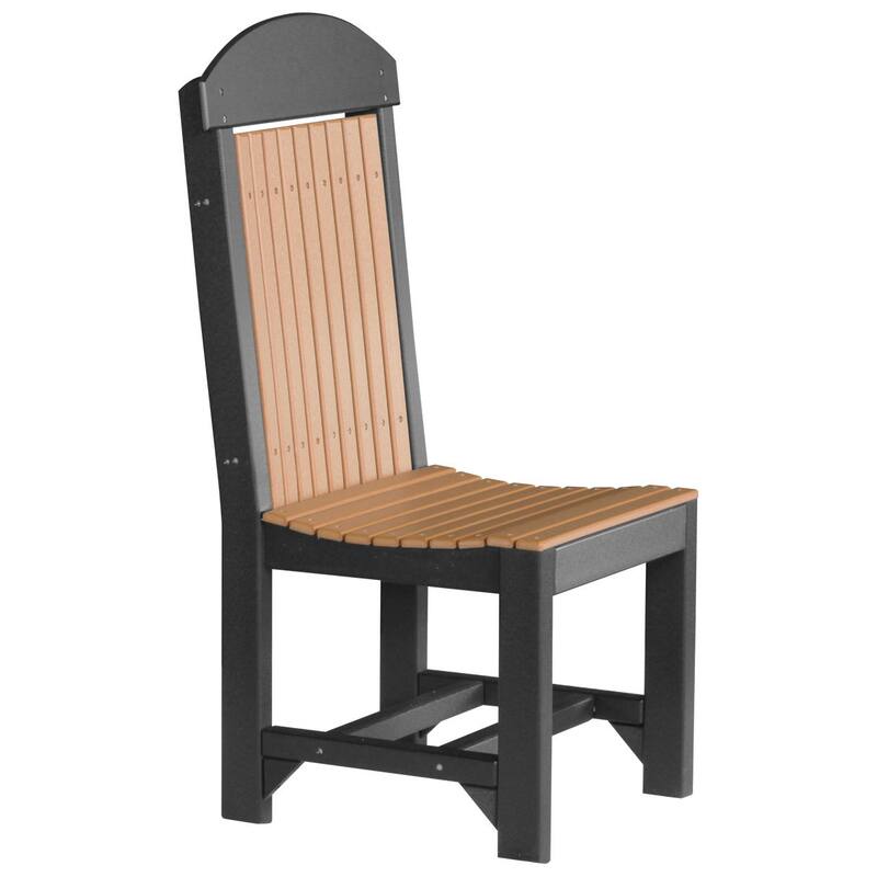 Set of 4 Poly Lumber Classic Dining Chairs - Side Chair - Cedar & Black - Dining Height