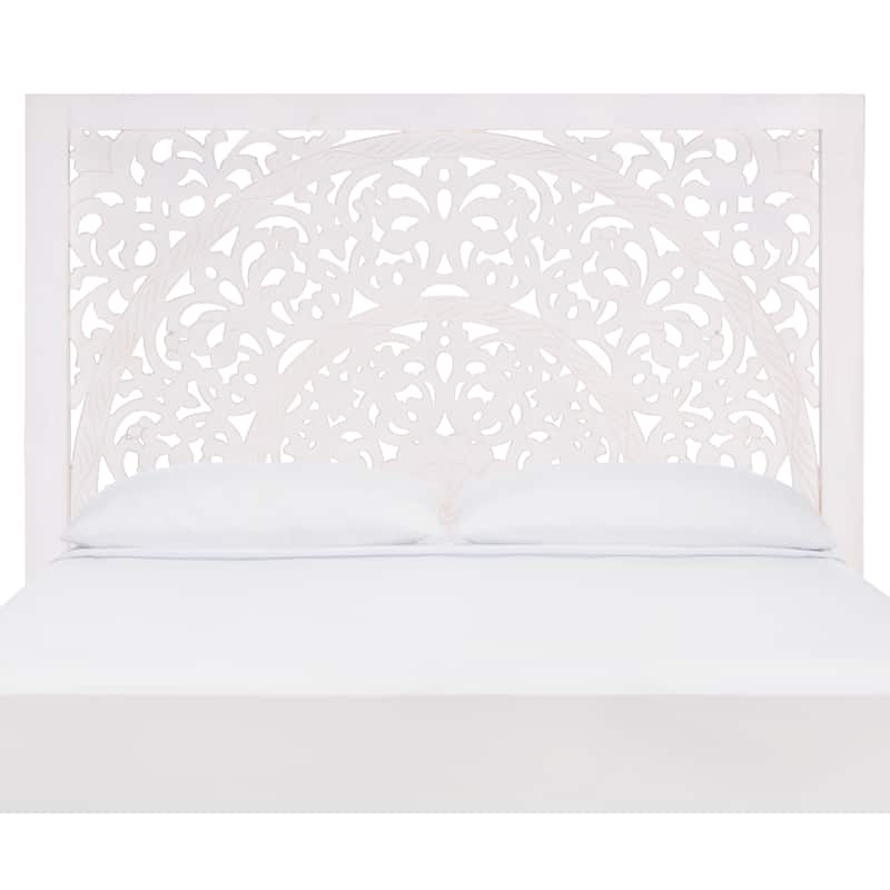 SAFAVIEH Home Remedy Grey Walnut Cut-Out Pattern Headboard