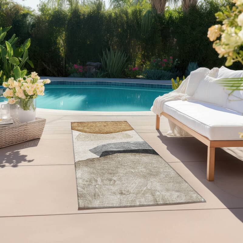 Namo Artistic Abstract Weather Resistant Classic Meets Modern Outdoor Rug