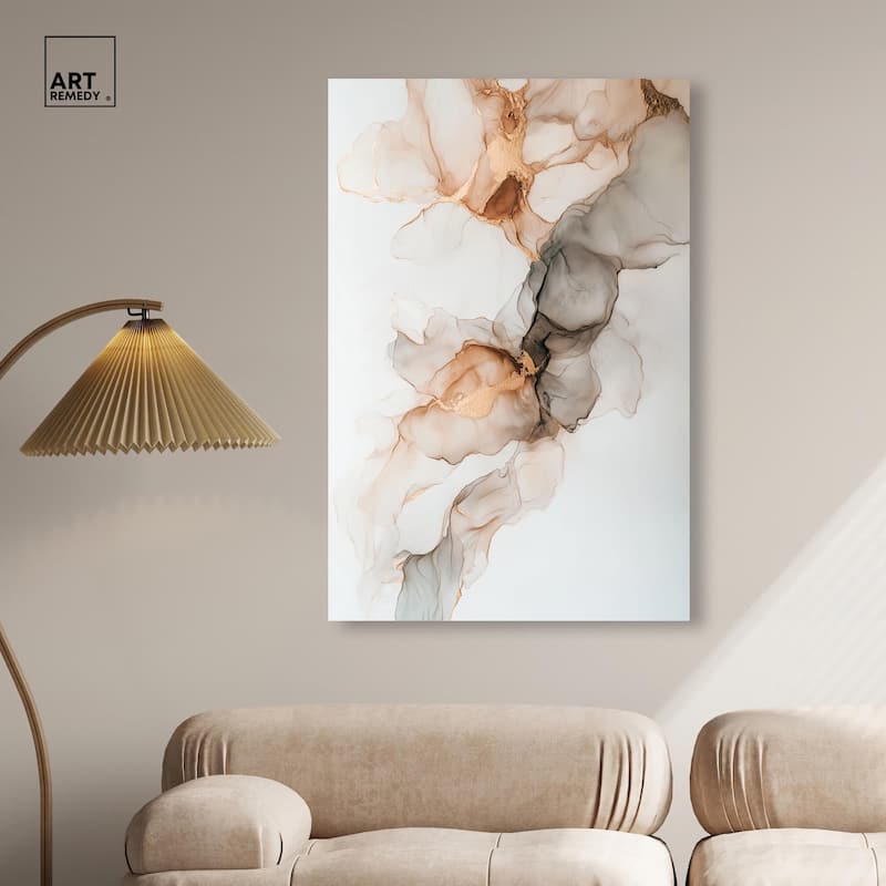 Smoky Gold Drift Canvas by Art Remedy, Gallery Wrapped