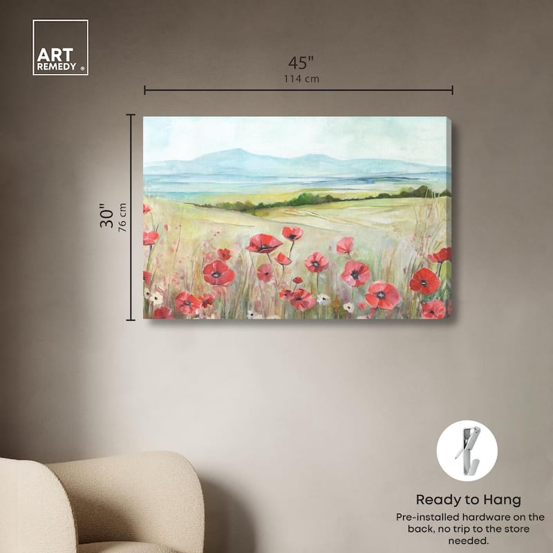 The Poppy Field Canvas by Art Remedy, Gallery Wrapped