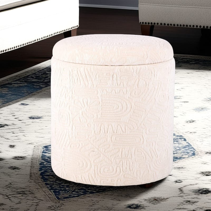 Handwoven Fabric Storage Ottoman