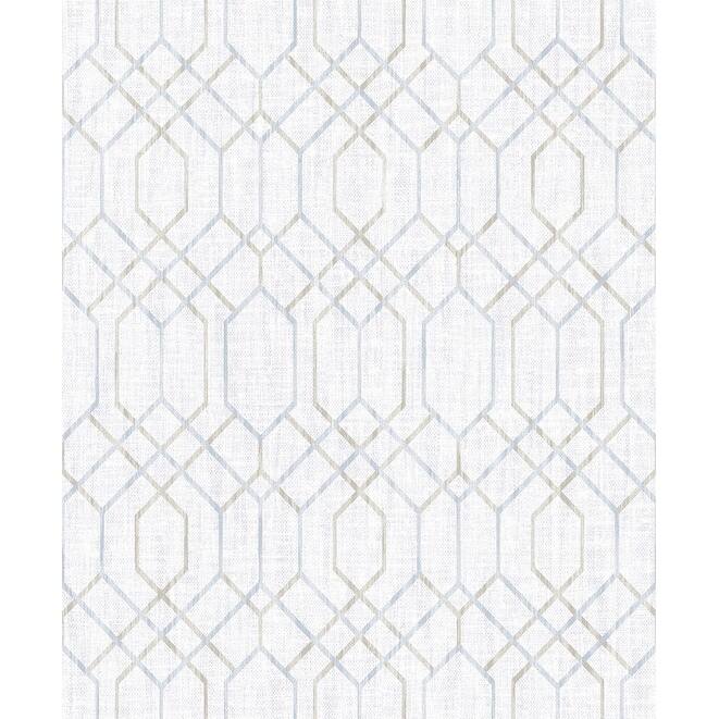 Decorline Lyla Grey Trellis Wallpaper - 21in x 396in x 0.025in