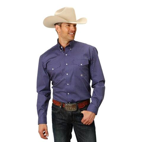 Roper Western Shirt Mens L/S Foulard Button Purple