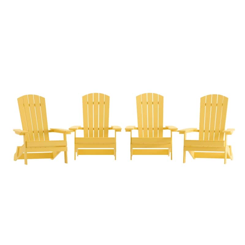 Poly-resin Folding Adirondack Indoor/Outdoor Patio Chair (Set of 4)