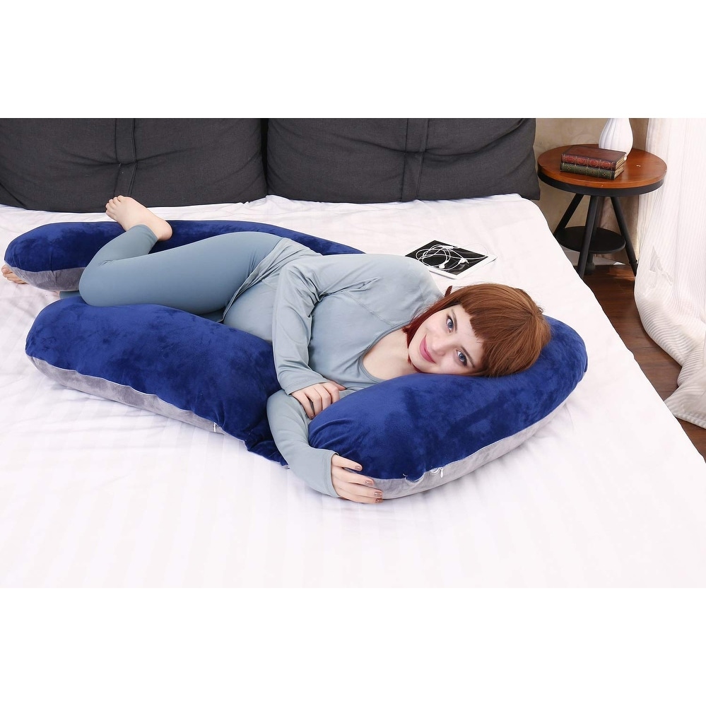 60 Inch Pregnancy Pillow Detachable U Shaped Full Body Pillow Nursing and Maternity Pillow for Back Hips Legs Belly Support