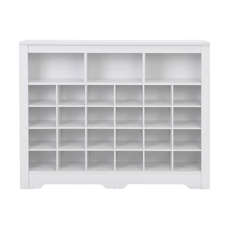Sleek Design 24 Shoe Cubby Console for Bedroom